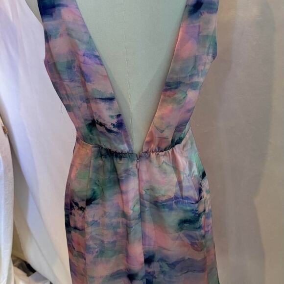 NWOT BHLDN by Anthropologie Pink and blue abstract print dress - Picture 3 of 6